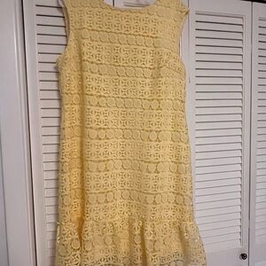 Yellow Lace Sleeveless Dress